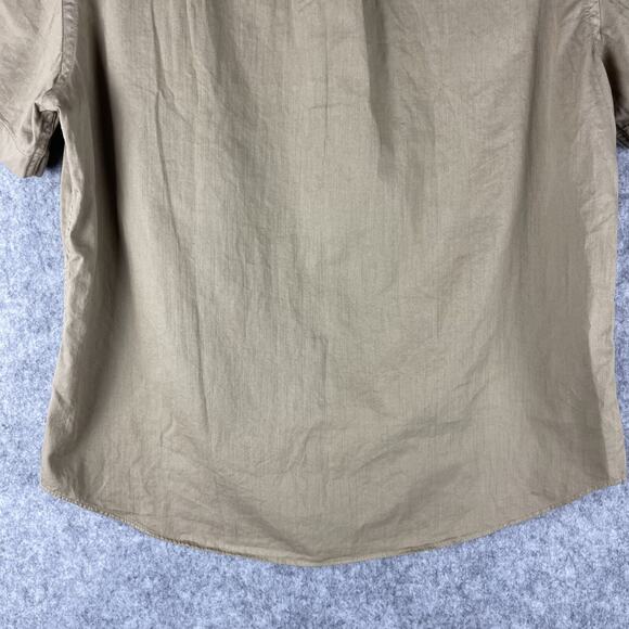J Crew Oarsman Shirt Mens Medium Beige Button Up Cotton Twill Safari Outdoor NEW - Picture 12 of 14